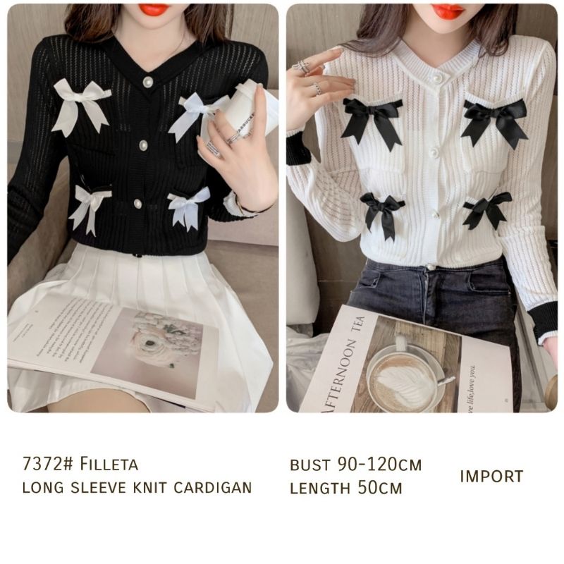 MDLV ~ 7372 FILLETA LONG SLEVEE KNIT CARDIGAN KARDIGAN KOREA KARDIGAN RAJUT CWK FASHION IMPORT