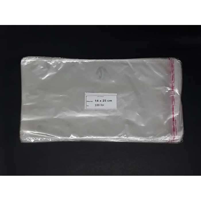 

PLASTIK SEAL 0PP 14 X 25 X 03 PLASTIK PACKINGAN BENING ISI 100 LEMBAR MAS