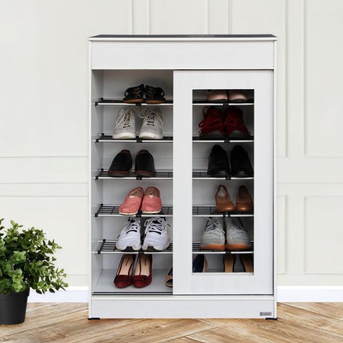 RAK SEPATU SLIDING MINIMALIS LEMARI SEPATU SLIDING RAK SEPATU LUNAR HUGA 425 SHOE RACK RAK SANDAL. H