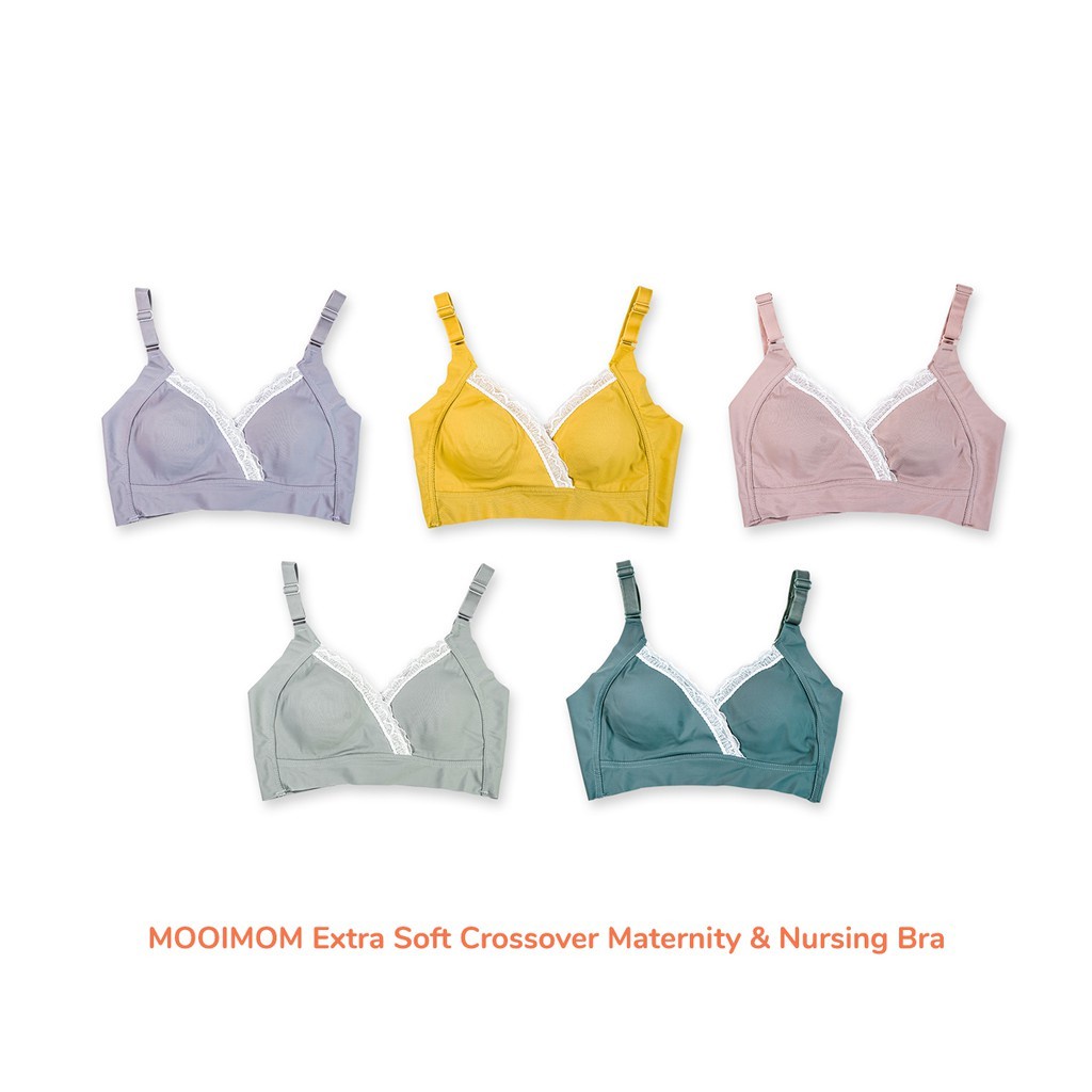 Mooimom Extra Soft Crossover Maternity &amp; Nursing (B03601) Z,G,Y,P- Bra Ibu Hamil &amp; Menyusui
