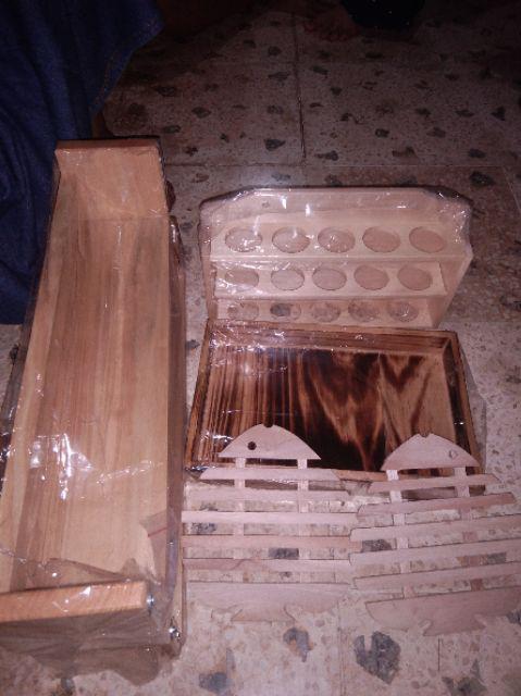 Nampan Kayu / Baki Kayu / Tray Kayu Pinus 28 X 18 Bakaran Melengkung