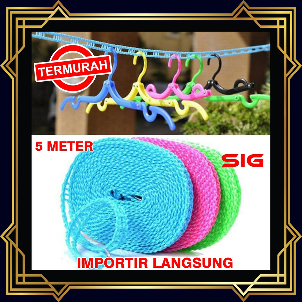 Tali Jemuran 5 meter Super Praktis - jemuran baju 5m