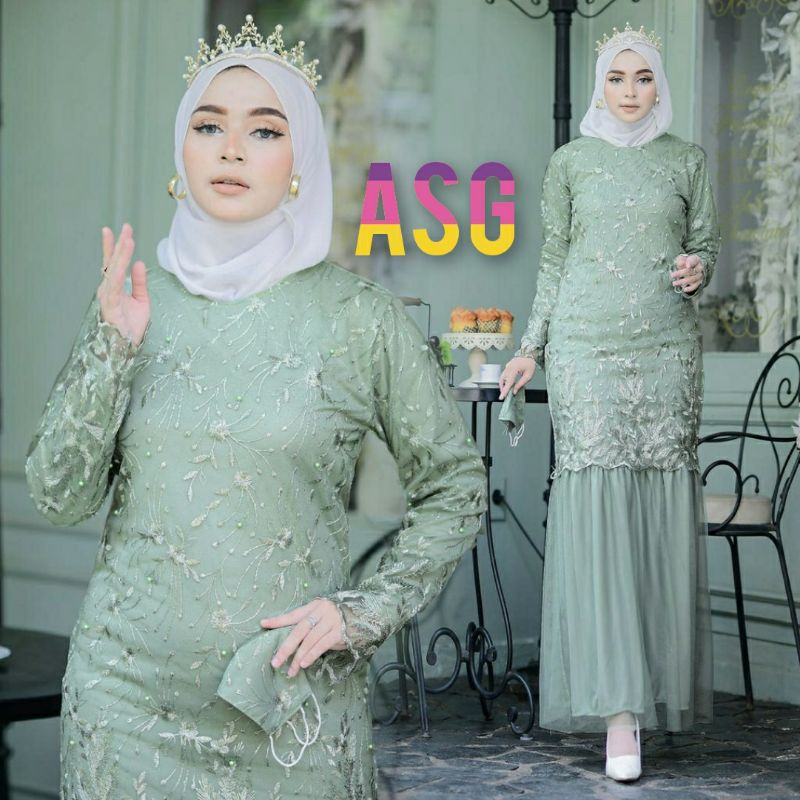 [MODEL BARU] YeYe Gamis Brukat Terbaru Baju Wanita Jumbo Kebaya Dress Muslim Syari Remaja Kekinian Kondangan Mewah