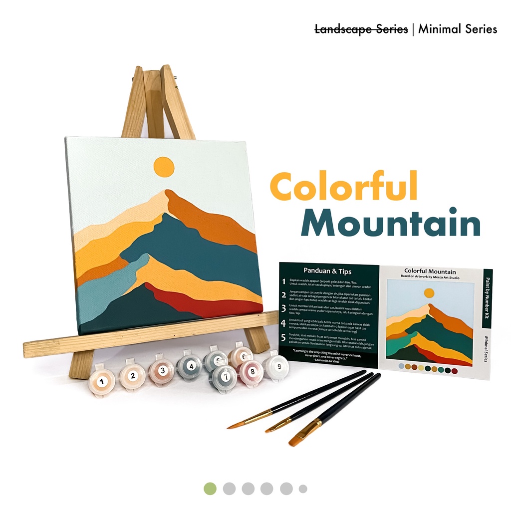 

Paint by Number Colorful Mountain | Painting Kit Art Set - Mecca Art Studio