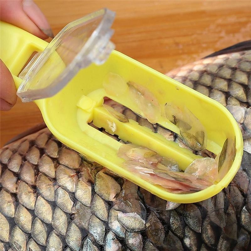 Alat Pembersih Sisik Ikan Kerok Peeler Pengupas Praktis Fish Scale Skin Scrapper Anti Berantakan-3