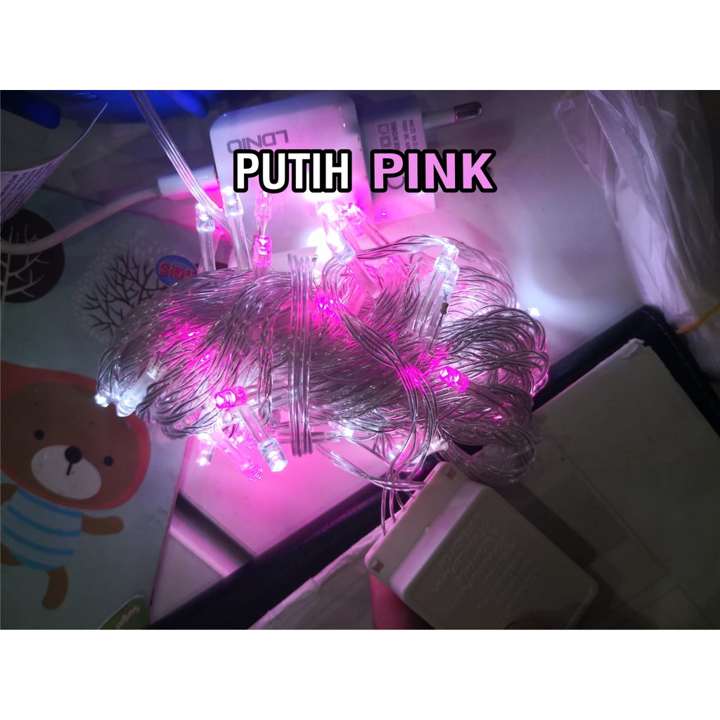 ☛TK☚ Lampu Tumblr 10 Meter 50 LED Non Box Packing OPP Hias Lebaran Dekorasi Kamar RGB Import E009 E018