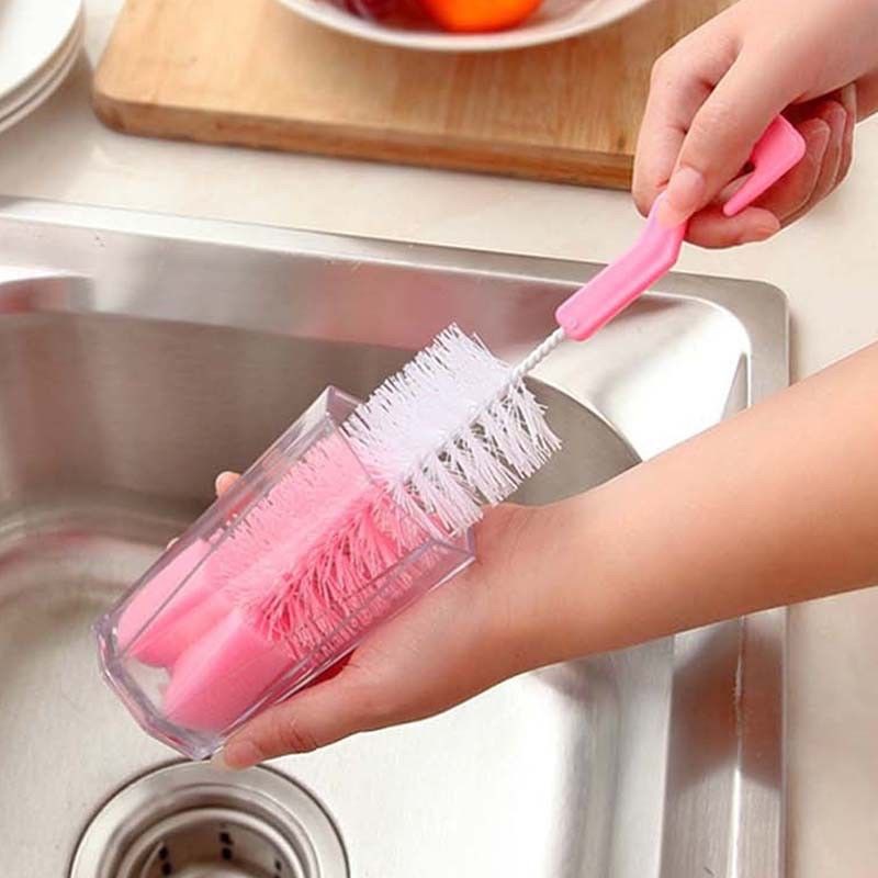 [Bayar Di Tempat]360 Degree Rotating Spin Cleaning Brush Baby Milk Feeding Bottle Nipple Scrubber