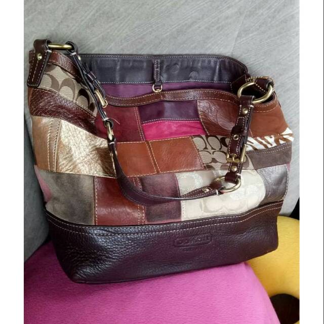 Sold --- Tas Coach Holiday patchwork original preloved second hobo