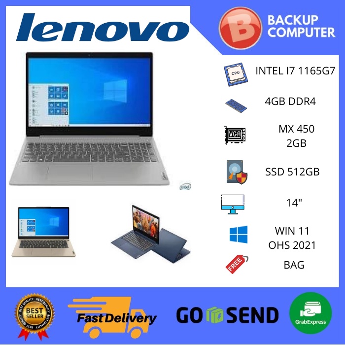 LENOVO IDEAPAD SLIM 3i 14 I7 1165G7 8GB 512SSD MX450 2GB W11+OHS2021 14.0FHD BLIT 2YR ADP + 2YR PREM