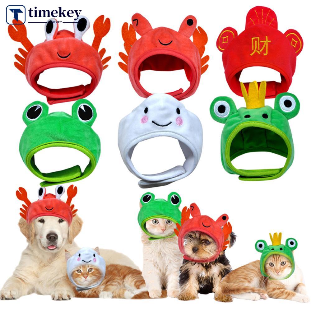 Timekey E5X9 Topi Kucinganjing Peliharaan Bentuk Kepitingkatak Bahan Hangat Untuk Kostum Natalcosplay