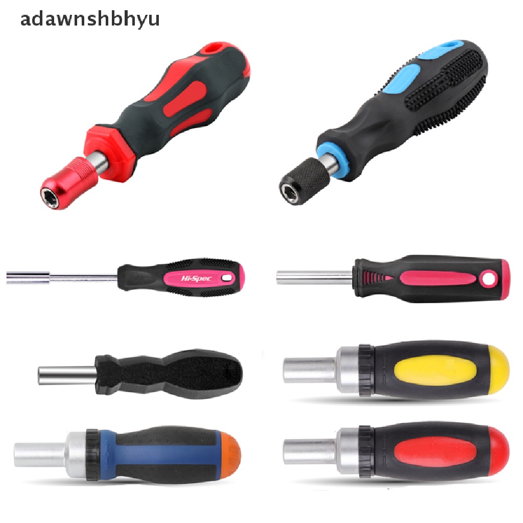 Adawnshbhyu1/4 (6.35mm) Ratchet Screwdriver Bit Holder Handle Mata Obeng Multifungsi Magnetic Bit