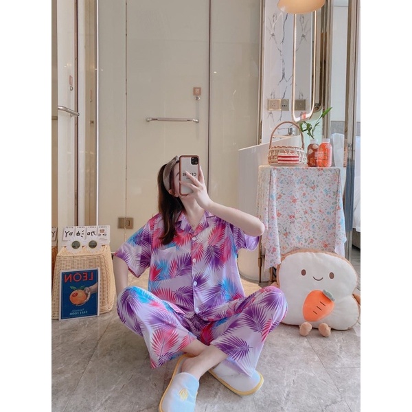 JC Piyama Set CP import / Piyama wanita CP / Piyama wanita Import murah-Leafy Lilac CP