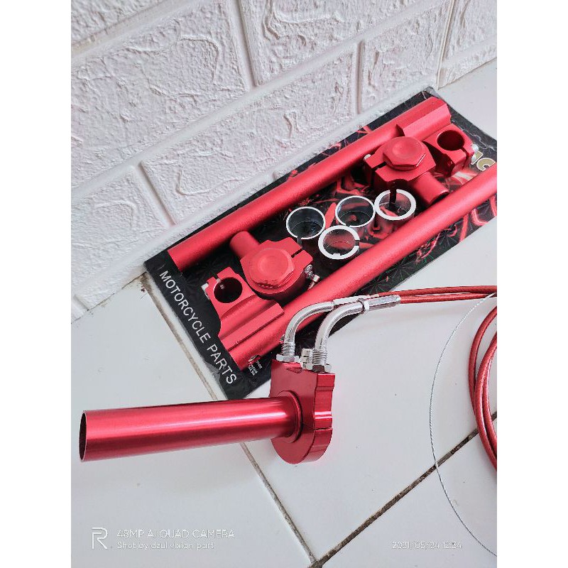 paket stang jepit+gas spontan vixion sonic satria fu cb old cb new