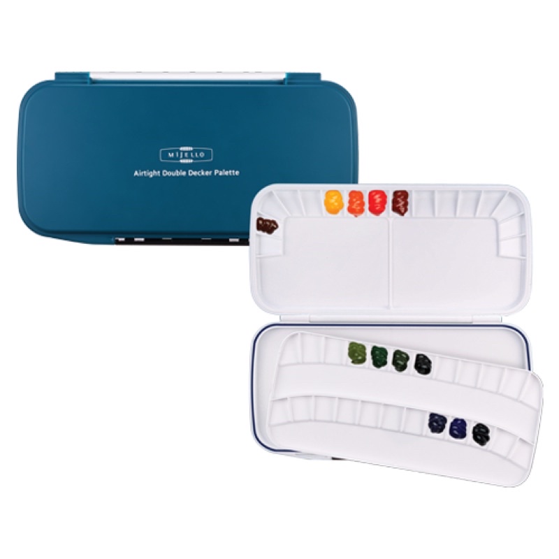 

Mijello watercolor Palette Airtight Double Decker 40wells