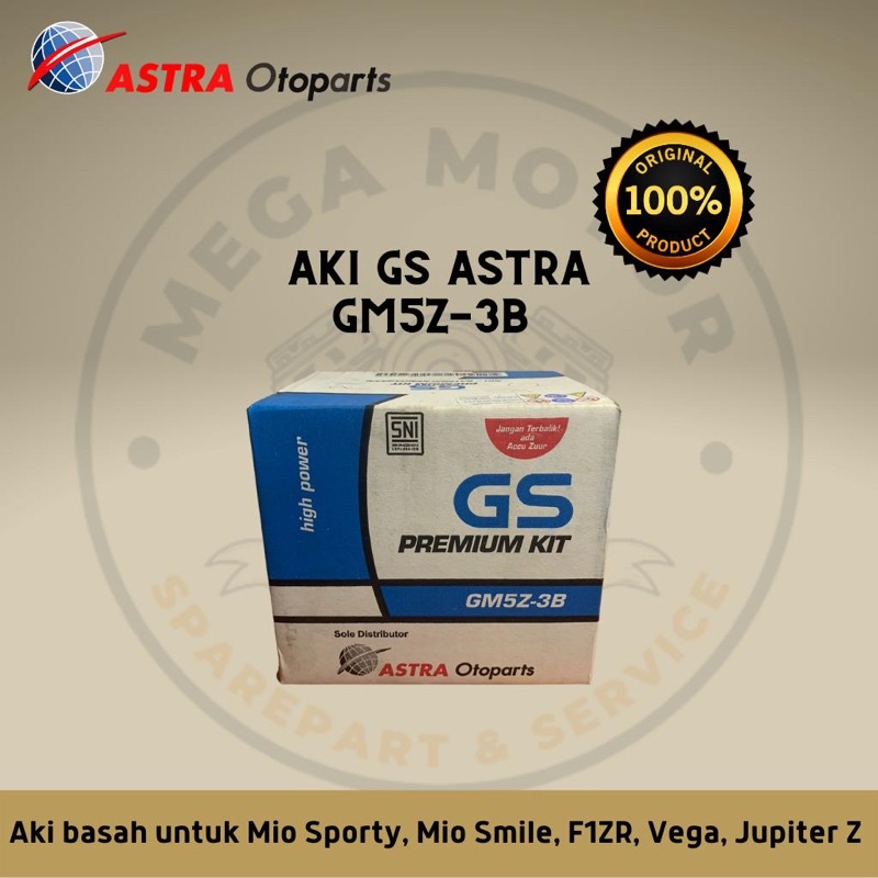 AKI BASAH GS ASTRA GM5Z-3B | 100% ORIGINAL | AKI BASAH MOTOR MIO OLD , SUPRA OLD