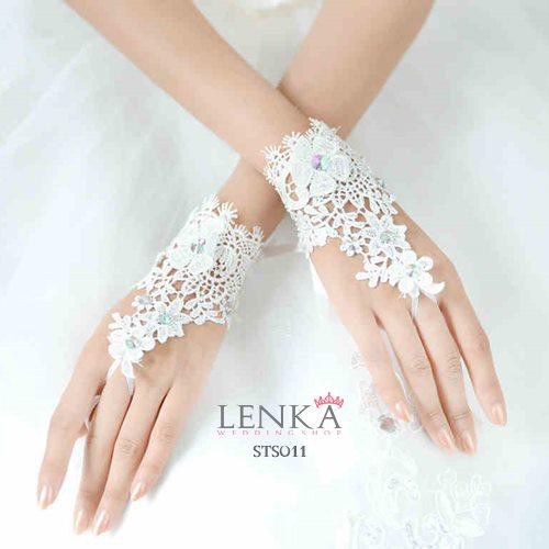 [TERLARIS] SHORT GLOVES AKSESORIS PERNIKAHAN BRIDAL WANITA PESTA LACE STS011