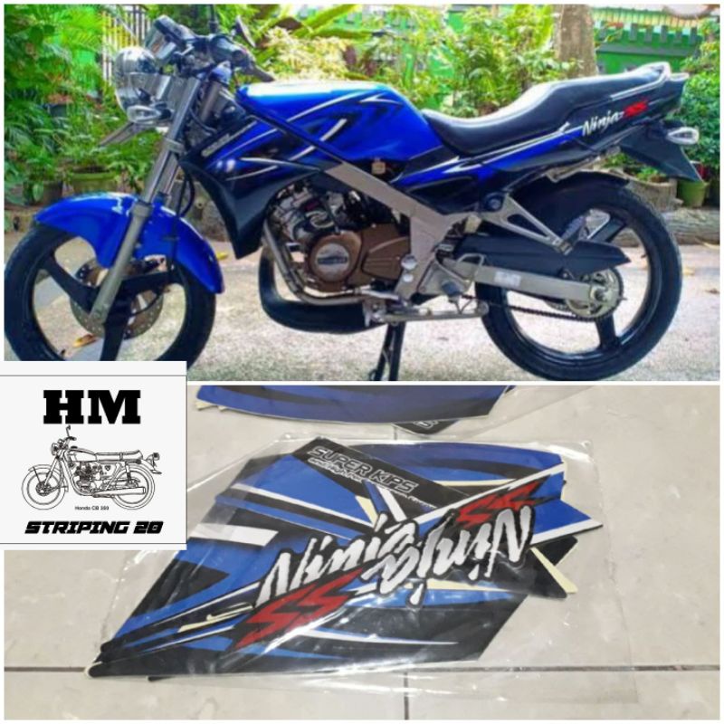 STIKER STRIPING LIS BODY KAWASAKI NINJA SS LIS NINJA SS 2011 BIRU FULL SET