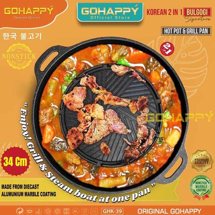 Jual Sukiyaki Bulgogi Pan In Mookata Panci Grill Pan Shabu Shabu Stein Shopee Indonesia