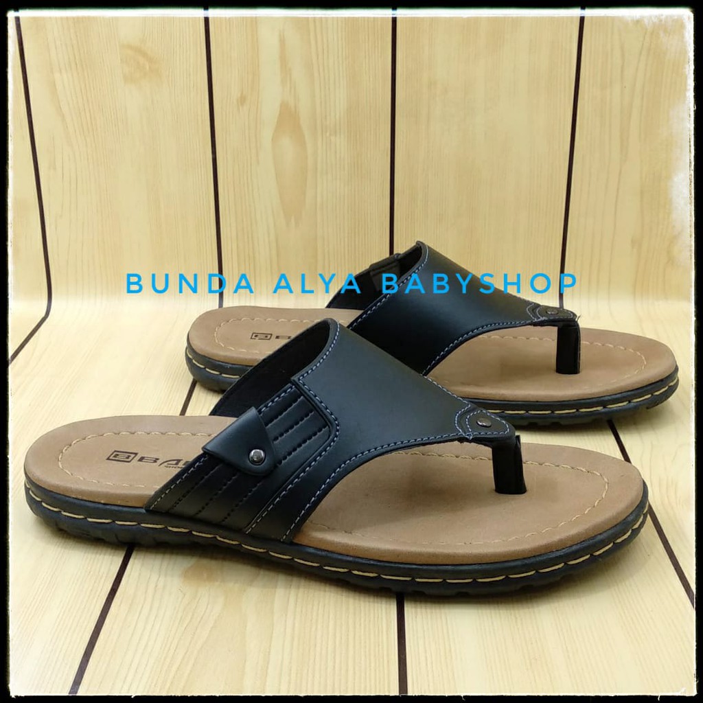 Sandal Pria Jepit Casual Ukuran 39 - 43 Simple Elegant - Sendal Jepit Cowok Polos HITAM Semi Formal