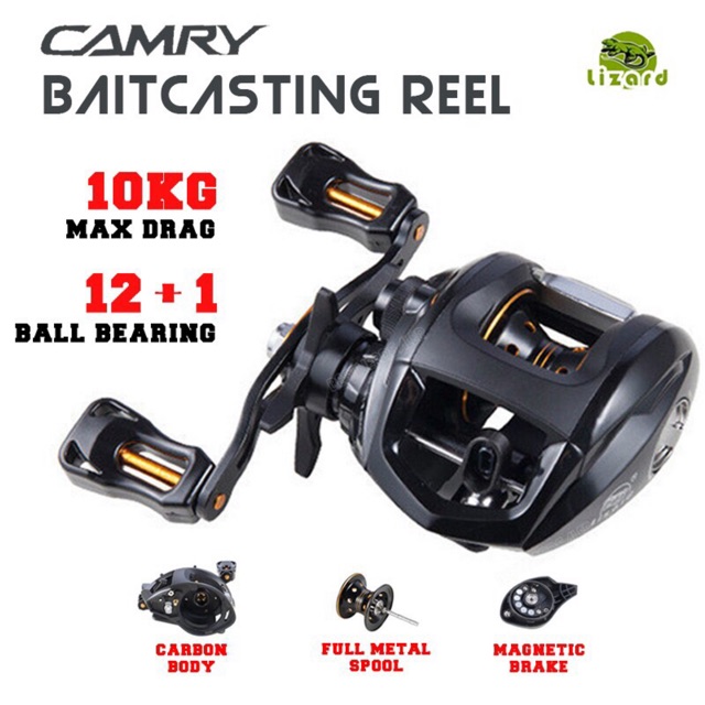 Reel BC CAMRY LIZARD 12+1 ball bearing max drag 10 Kg