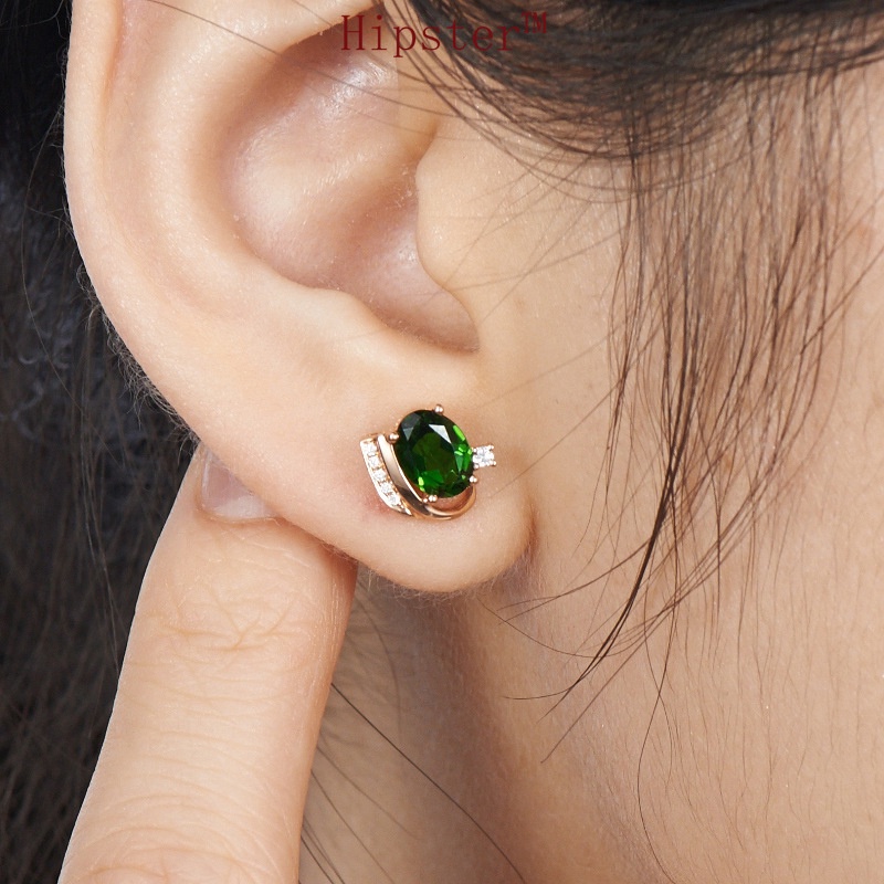 Hot Sale Fashion Classic Retro Colored Gems Crystal Earrings