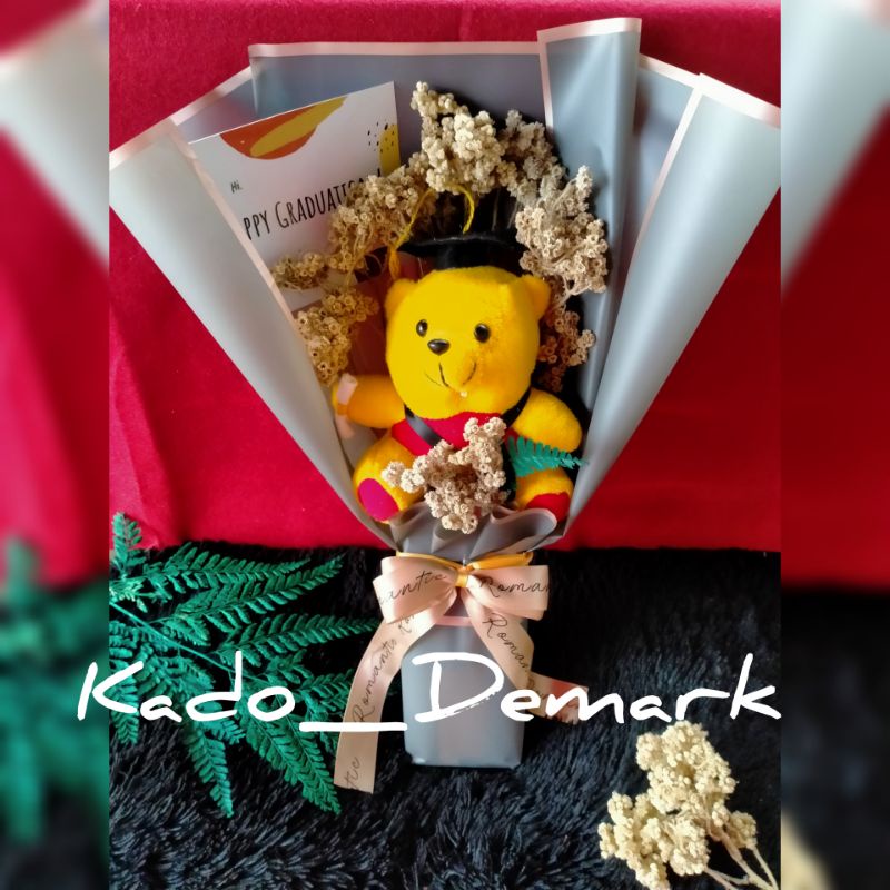 Buket Boneka Bunga Edelweis | Kado Ulang Tahun | Tunangan | Lamaran | Kado Wisuda | 40x30x30