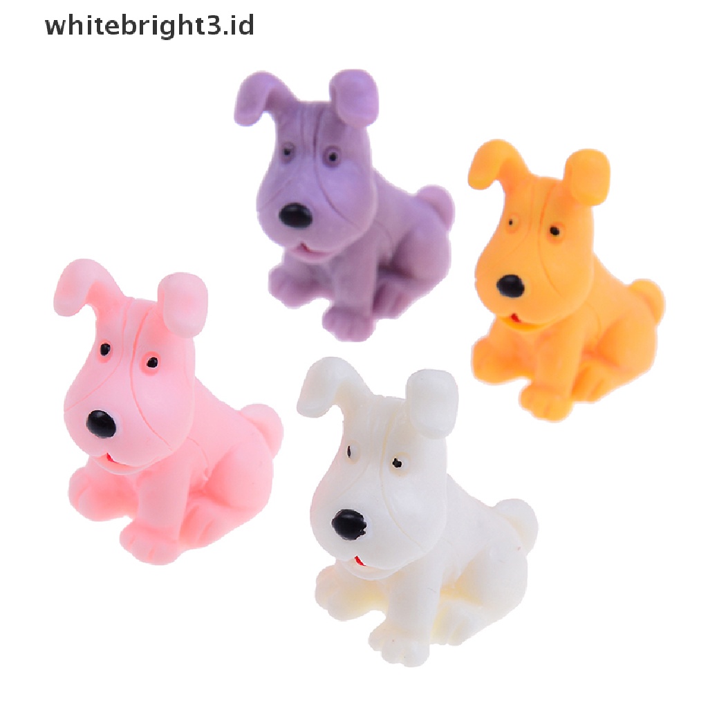 (whitebright3.id) 4pcs Miniatur Anjing Lucu Untuk Dekorasi Taman Mini / Rumah Boneka diy