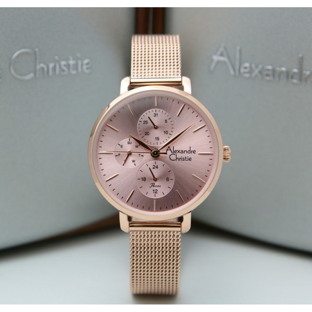 Alexandre Christie AC2916 Original Jam Tangan Wanita Rose Gold Pink