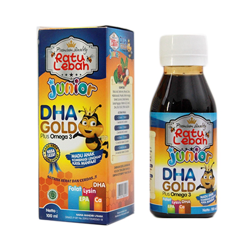 Madu Anak Ratu Lebah Junior DHA GOLD Plus Omega 3 Madu Anak Pintar