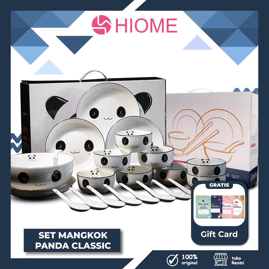 Jual Hiome Set Mangkok Dan Piring Keramik Panda Classic Set Makan Kekinian T Set Box 