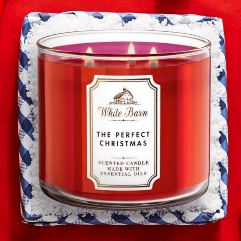 BATH &amp; BODY WORKS BBW THE PERFECT CHRISTMAS 3-Wick Scented Candle 411 g