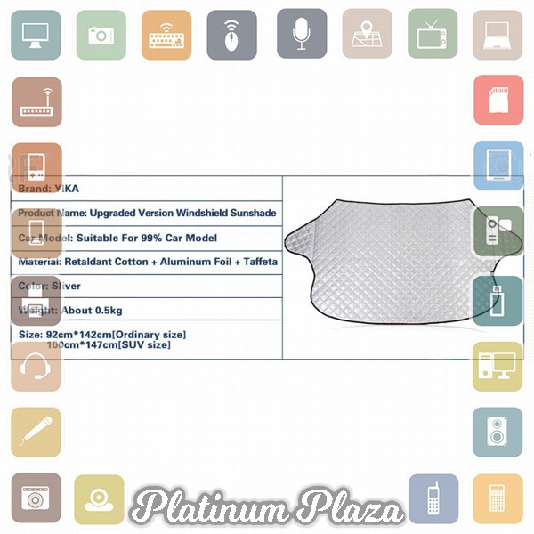 Mayitr Sun Shade Pelindung UV Kaca Mobil 190 x 100 cm - GS-0004 - Silver`8SX3UK-
