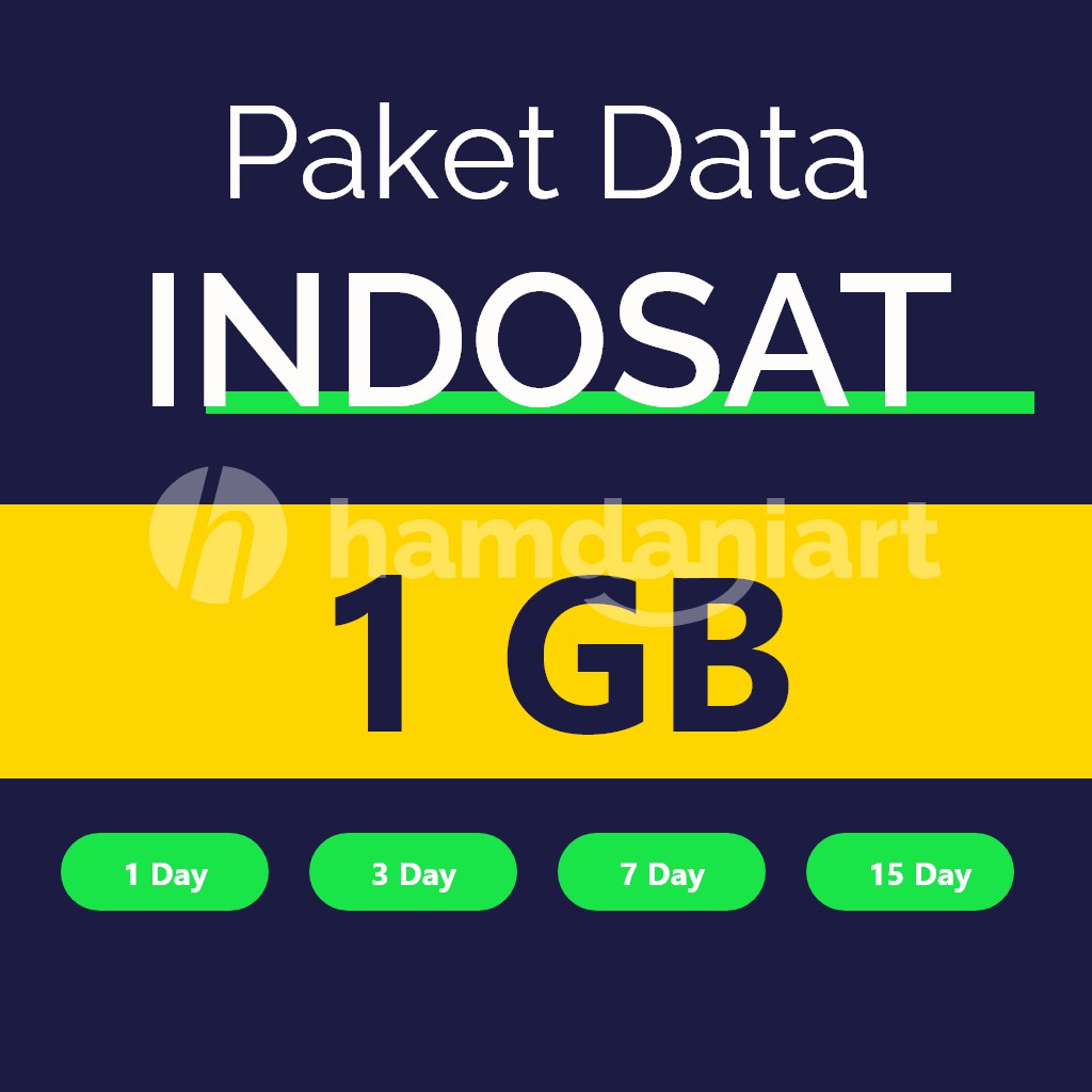 PAKET KUOTA INDOSAT DATA YELLOW MURAH 1GB 1 hari, 3 hari, 7 hari, 15 hari