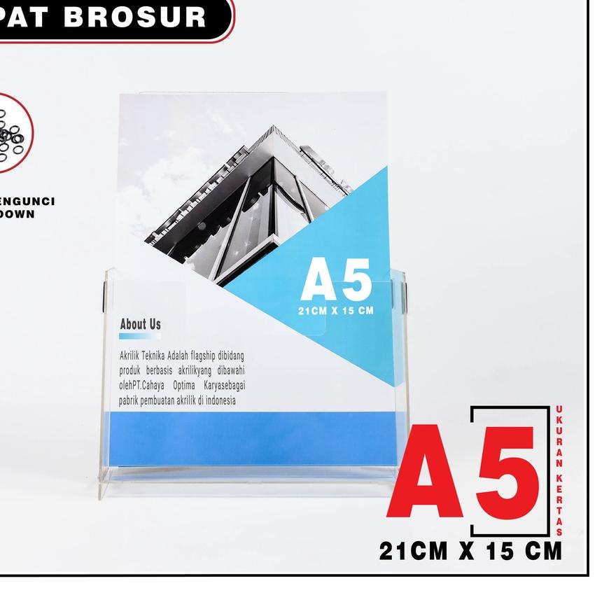 

Beli Segera RAK / TEMPAT BROSUR / TEMPAT DISPLAY BROSUR AKRILIK DISPLAY UKURAN A5 04J``