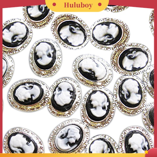 Huluboy Huluboy♡ 10pcs Dekorasi Nail Art 3D DIY Bentuk Ratu Vintage Bahan Alloy Resin