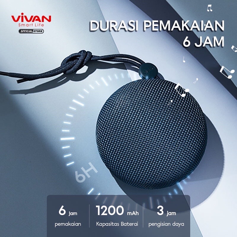 VIVAN Speaker Bluetooth VS2 Portable Mini Wireless Outdoor Waterproof IPX6 Support SD Card