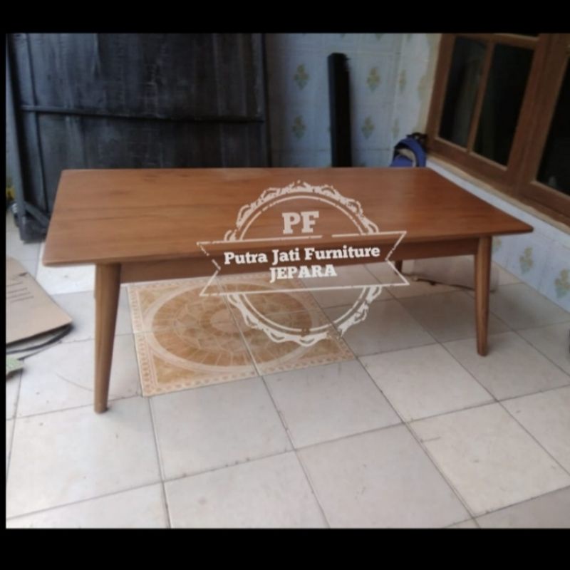 Meja tamu kayu jati - Meja makan lesehan model minimalis mebel Jepara murah