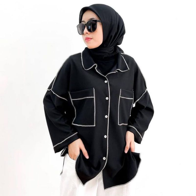 Baju Hijab Atasan Wanita Fashion Style Atala Oversize Blouse
