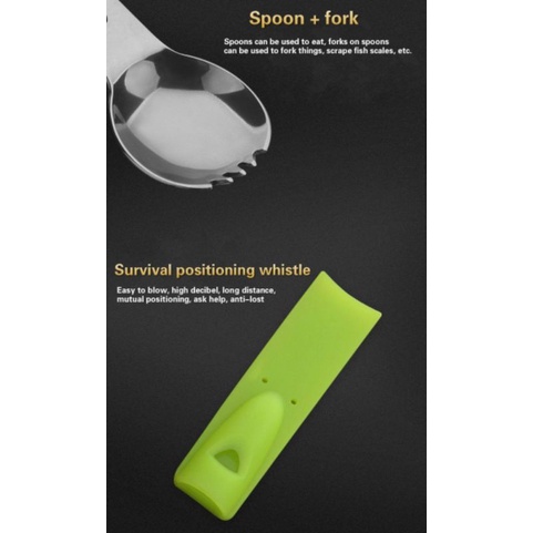 Petrified Fish Sendok Pisau Multifungsi Outdoor Camping EDC Tools - LX709 - BlacK