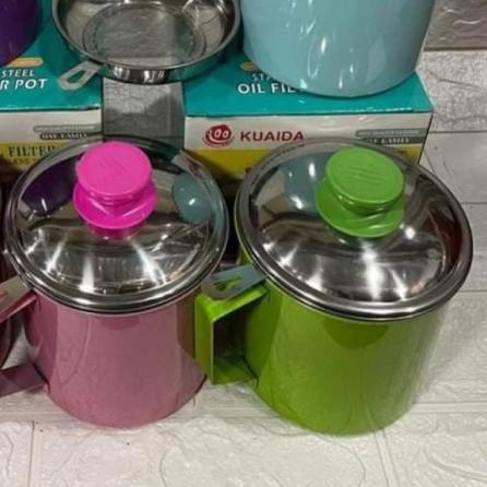 ℮ Mug & Saringan Minyak/Oil Pot Stainless - WARNA ✈