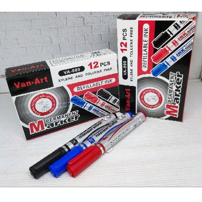 

Spidol permanent van art, 1 lusin/12 pcs, permanent marker, refilable ink
