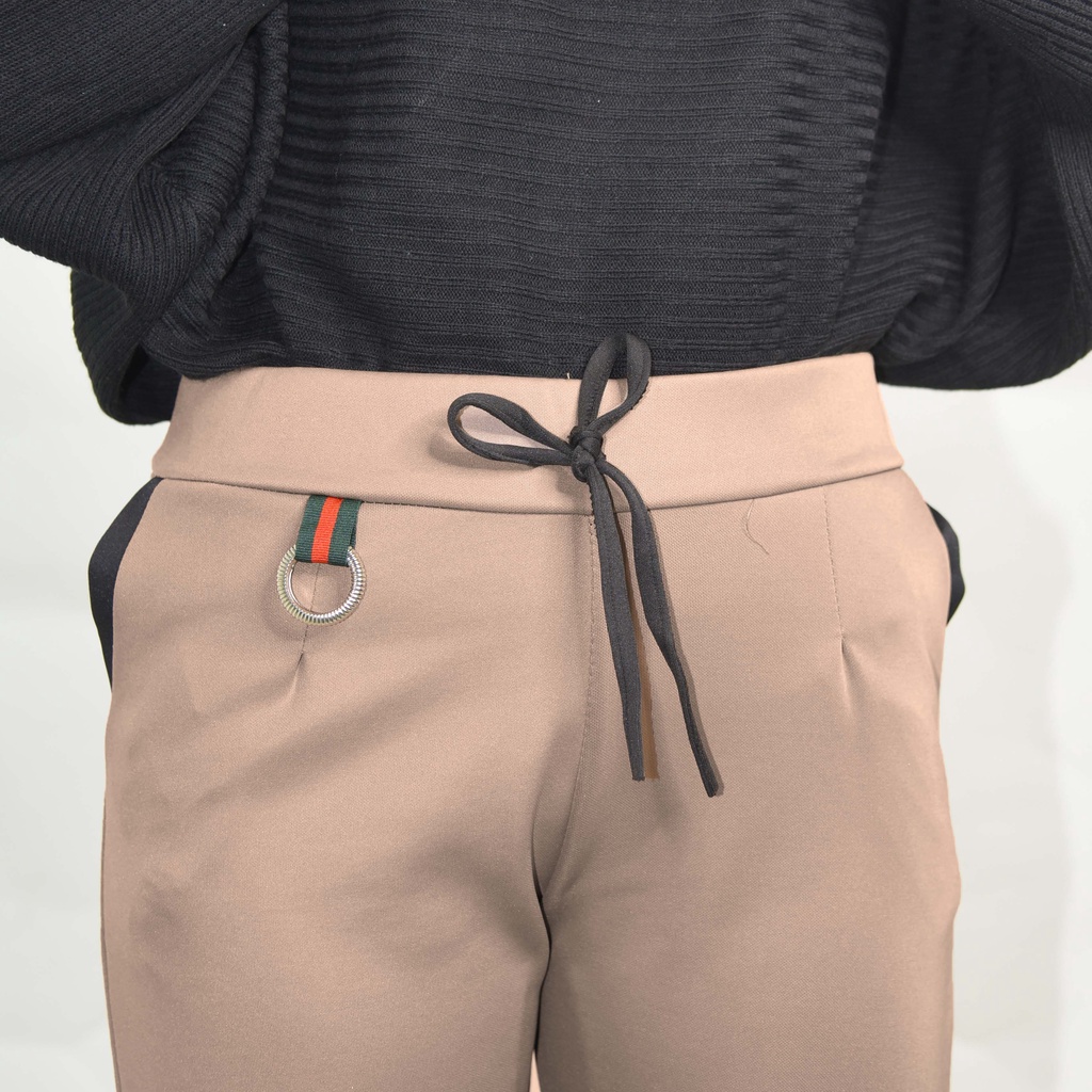 TOKODENAY - Celana Panjang Wanita Basic Scuba Premium Pants Mode Beggy - Yana Ring Standar - Fashion Muslim