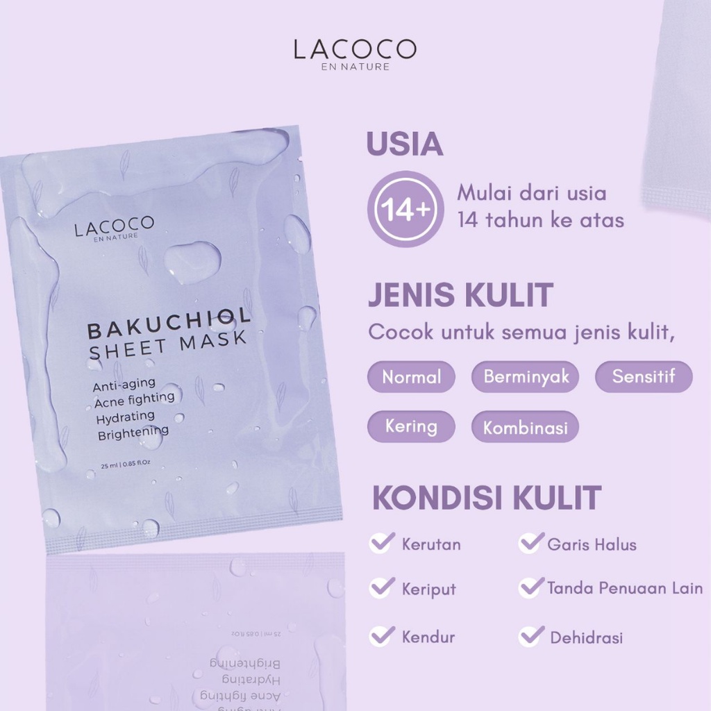 [ FREE GIFT ] LACOCO Bakuchiol Sheet mask, Essence, Day Cream, Night Cream