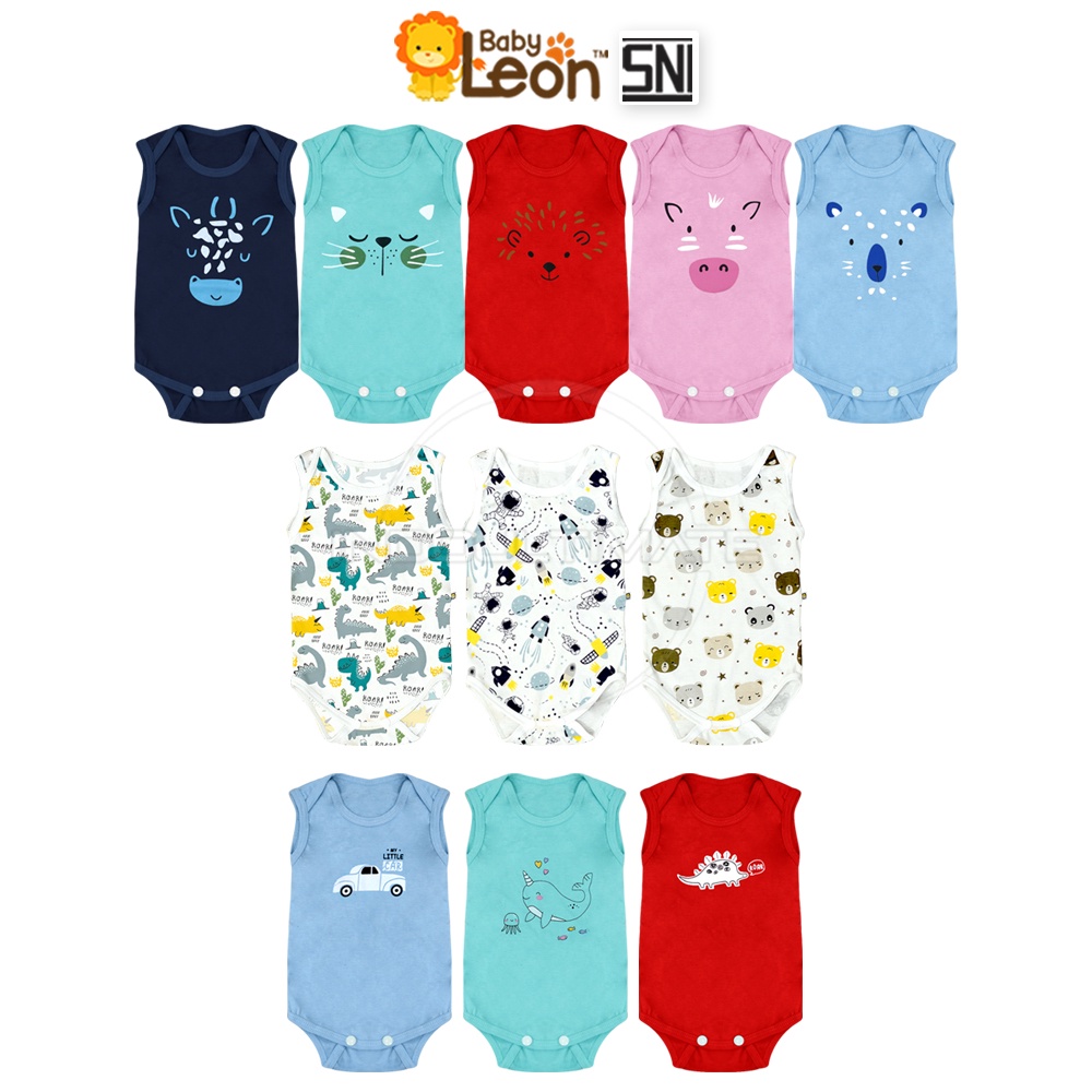 Jumper Bayi Lengan Kutung COTTON BABY LEON Jumpsuit Anak Bayi Balita BodySuit Baju Bayi BC-024SK