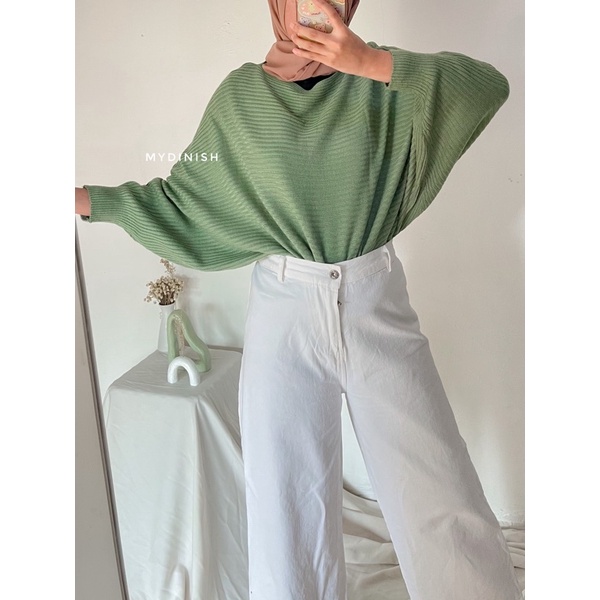 Prily Batwing - Atasan Blouse Wanita Bahan Rajut