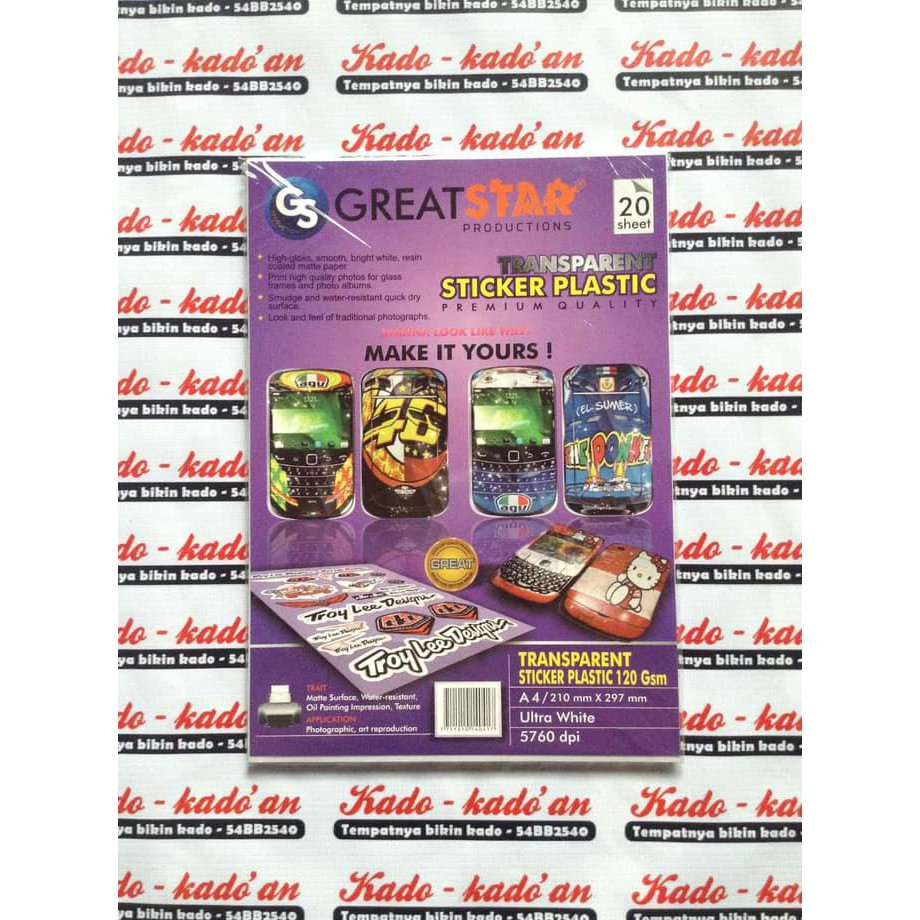 

Promo Kertas Stiker Transparant 120 Gsm 20 Sheet Promo Kode 1188