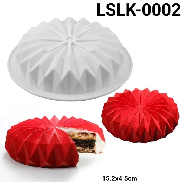 

LSLK-0002 CETAKAN LOYANG PUDDING SILIKON ENTREMET CAKE SINGLE ORIGAMI DISKON GEDE