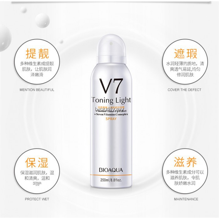 BIOAQUA V7 Toning Skin SPRAY SPF & Vitamin Whitening Cream