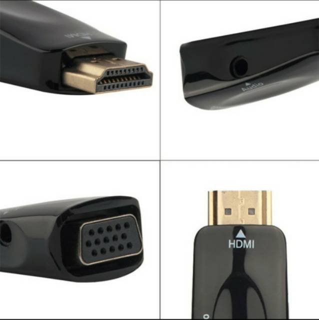 [COD] KONVERTER CONVERTER KONEKTOR HDMII TO VGA ADAPTER WITH PORT AUDIO 1080P / DARI LAPTOP KE PROYEKTOR PROJECTOR MONITOR