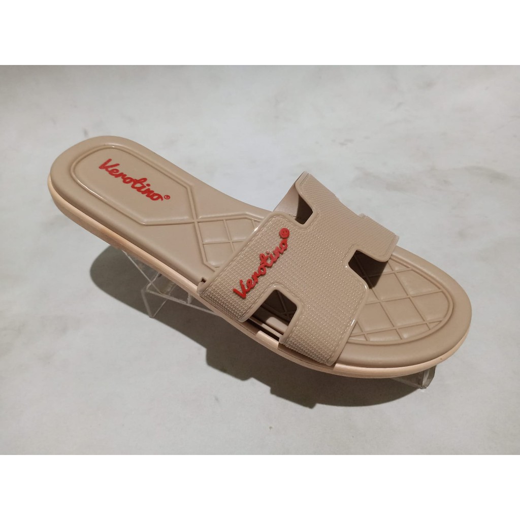 SANDAL WANITA TERBARU SANDAL SLOP FASHION JELLY VEROTINO 8353 BISA BAYAR DI TEMPAT ( COD )-krem